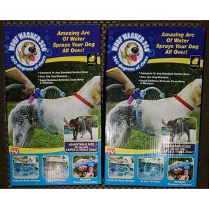 2 Woof Washer 360 Pet Dog Bathing Adjustable Ring Cleaners - Garden Hose - New!